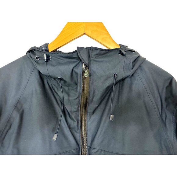 Vineyard Vines Rain Jacket Women S Stow Go Windbreaker Hoodie Navy Blue Pockets - Picture 2 of 12